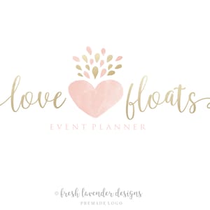 Heart Logo, Custom Logo, Branding Package, Custom Branding, Heart with Wings, Shabby Chic Logo, Premade Logo, Marketing Package, Heart Logo