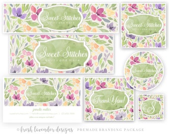 Branding Package, Marketing Package, Premade Branding Package, Floral Etsy Banner, Spring Floral Set,Logo Package, Etsy Package,Branding Set