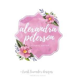 Floral Frame Logo, Custom Logo, Logo Designer, Floral Logo, Watercolor Logo, Affordable Logo,