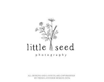 Diseño de logotipo de flores silvestres: marca floral dibujada a mano