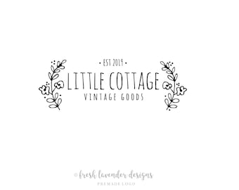 Handgetekende krans logo, aangepast logo, logo ontwerp, premade logo, cottage chic, boerderij logo, fotografie logo, handgetekend logo, bloemen logo