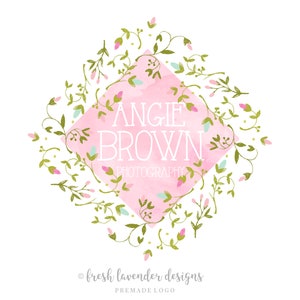 Floral Logo, Premade Logo, Custom Logo, Logo Designers, Watercolor Logo, Affordable Branding, Hand Drawn Logo, Photography Watermark