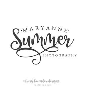 Calligraphy Logo, Premade Logo, Custom Logo, Name Only Logo, Text Only Logo, Photography Logo, Farmhouse Logo, Custom Branding, Logo Package