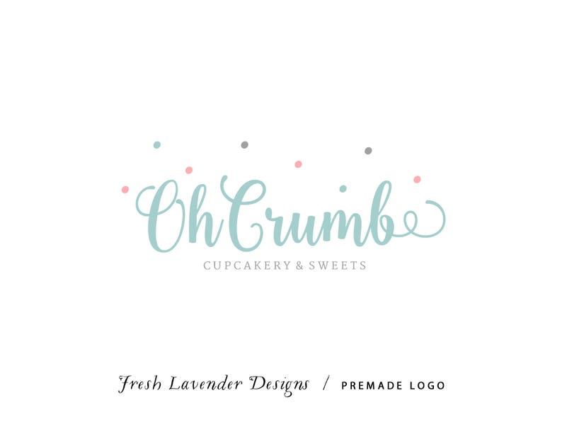 Custom Logo and Watermark Personalized Premade Logo for Photographers and Small Crafty Businesses Hand Drawn Text with Confetti Shabby Chic image 1