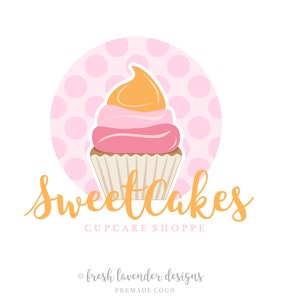 Cupcake Log, Premade Logo, Sweet Logo, Bakery Logo, Baker Logo, Custom Logo, Logo Designer, Logo with Cupcake, Cake Logo, Logo for Bakers