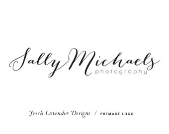 Custom Logo Design Premade Logo and Watermark for Photographers and Small Crafty Businesses Black Chic Script Text Only Logo
