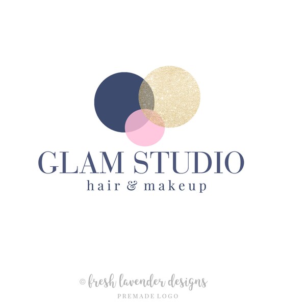 Premade Logo, Glitter Logo, Custom Logo, Logo Design, Logo with Circles, Confetti Logo, Make Up Logo, Photography Logo, Logo Branding