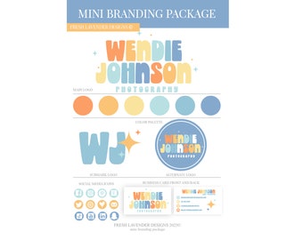 Diseño de logotipo retro colorido: mini paquete de marca