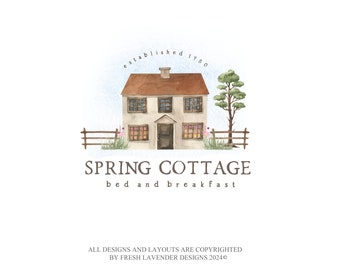 Cottage Logo, House Logo, Custom Logo, Watercolor Logo, Home Logo, Air B&B Logo, Branding, Business Branding, Premade Logo, Farmhouse Logo