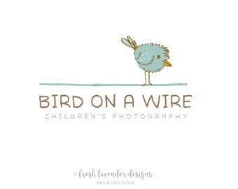 Chickadee Logo, Custom Logo, Logo Design, Premade Logo, Bird Logo, Hand Drawn Logo, Children's Logo, Whimsical Logo, Branding, Watermark