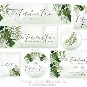 Fern Etsy Set / Etsy Set with Ferns / Etsy Set with Leaves / Custom Shop Set / Custom Etsy Banner / Personalized Etsy Shop /Facebook Cover