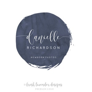 Inkblot Logo, Logo Design, Custom Logo, Premade Logo, Name Only Logo, Text Only Logo, Watercolor Logo, Photography Logo, Masculine Logo,
