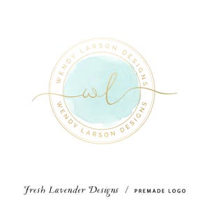 Custom Logo Design Watercolor, Monogram Logo, Classic Logo, Stamp Logo, Gold Foil Metallic Logo, Text Only Logo, Watercolor Logo