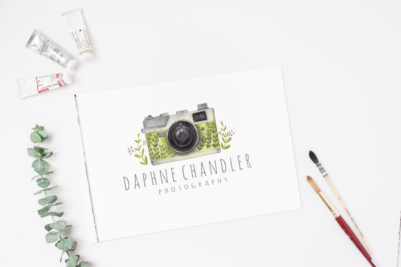 Logowith Camera, Camera Logo, Custom Logo, Logo Designer, Hand Drawn Logo, Logo with a Heart, Affordable Branding, Photography Watermark image 7