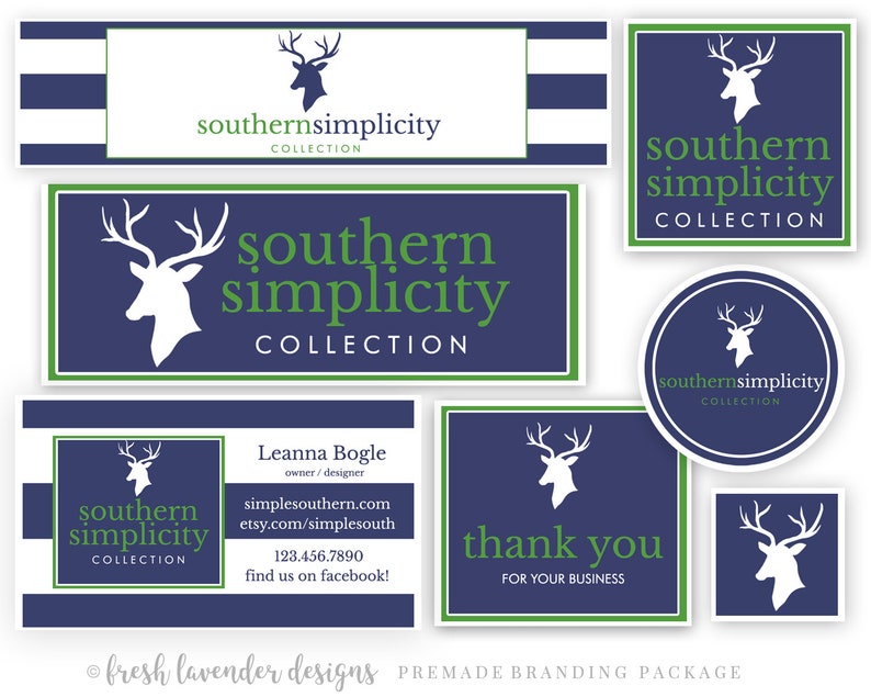 Preppy Branding Package Preppy Etsy Banner Etsy Shop Set Etsy UK