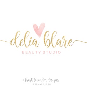 Heart Logo, Custom Logo, Logo Designer, Premade Logo, Sparkle Logo, Logo with Heart, Photography Logo, Logo with Sparkles, Branding