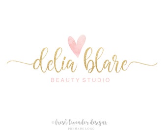 Heart Logo, Custom Logo, Logo Designer, Premade Logo, Sparkle Logo, Logo with Heart, Photography Logo, Logo with Sparkles, Branding