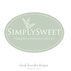 Organic Logo, Custom Logo,Logo Design, Premade Logo, Logo with Leaves, Rustic Logo, Country Logo, Photography Logo, Branding, Watermark
