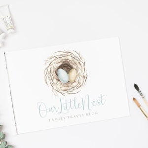 Nest Logo, Premade Logo, Custom Logo, Logo Designer, Logo with Nest, Bird Logo,Doula Logo, Photography Logo, Branding, Watercolor Nest image 3