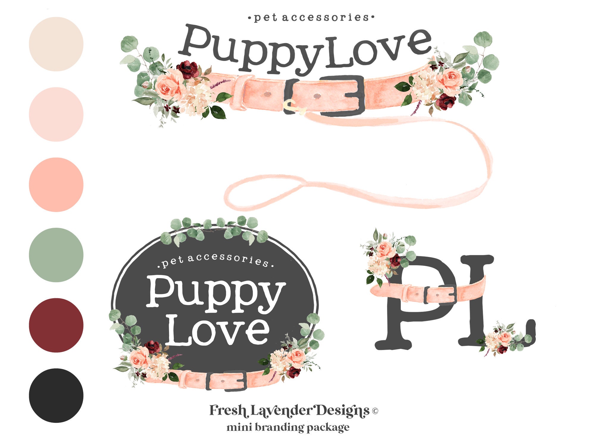 Custom Branding, Dog Branding Kit, Collar Logo, Pet Grooming Logo, Pet Brand Design, Dog Shop Logo, Pet Branding, Custom Logo, Dog Logo