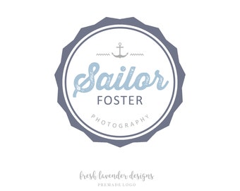 Nautical Logo, Logo with Anchor, Premade Logo, Premade Logo Design, Custom Logo Desiger, Affordable Logo, Wedding Logo, Branding