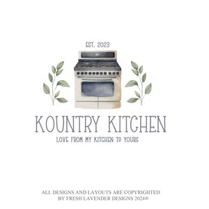 Logo di cottura, Logo del forno, Logo personalizzato, Logo della stufa, Logo della fattoria, Marchio, Marchio aziendale, Logo acquerello, Logo della panetteria, Logo rustico