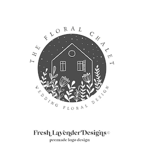 Floral Cottage Hand-Drawn Logo: Premade Business Branding