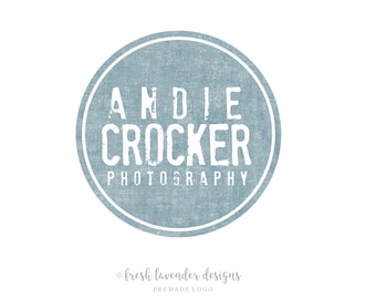 May include: A blue circle logo with white text that reads "Andie Crocker Photography" with a distressed, vintage look.