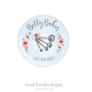 Bakery Logo, Premade Logo, Logo for Baking, Custom Logo, Watercolor Logo, Bakery Design, Cake Logo, Affordable Logo, Logo for Bakers