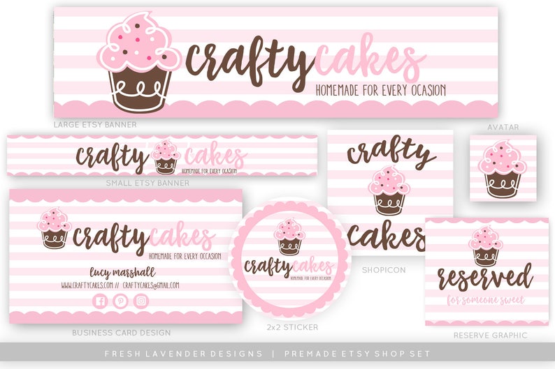 Cupcake Etsy Set Banner With Cupcakes Bakery Cupcake Etsy Set Banner With Cupcakes Bakery