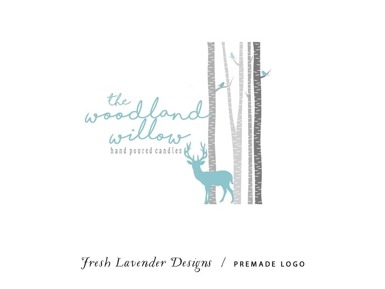 Custom Logo DesignsPremade Logo and Watermark for Photographers and Small Crafty Boutiques Hand Drawn Birch Tree image 1