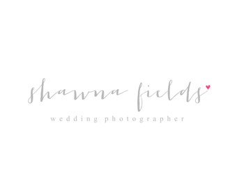 Custom Logo Design Premade Logo and Watermark for Photographers and Small Craft Boutiques Handwritten Text with Tiny Heart Classic Text Logo