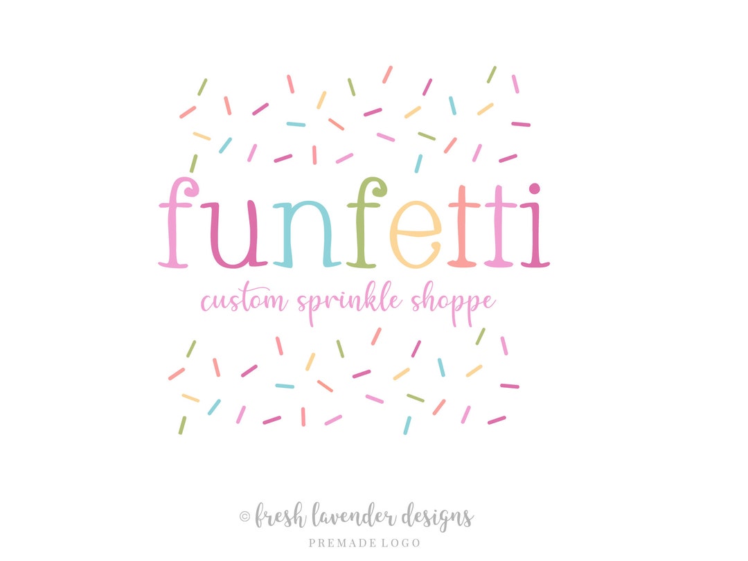Sprinkles Logo, Bakery Logo, Confetti Logo, Custom Logo, Premade Logo ...