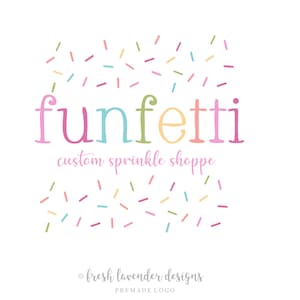 Sprinkles Bakery Logo: Hand-Drawn Confetti Design (Premade)
