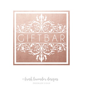 Logotipo ouro rosa, logotipo pré-fabricado, logotipo personalizado, design de logotipo, logotipo elegante, logotipo de fotografia, marca personalizada, logotipo apenas com nome, logotipo de casamento
