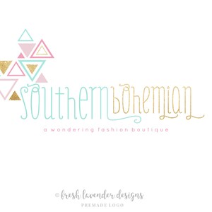 Triangle Logo, Geometric Logo, Custom Logo, Logo Designer, Premade Logo, Boho Logo, Gold Glitter, Photography Logo,Logo Package