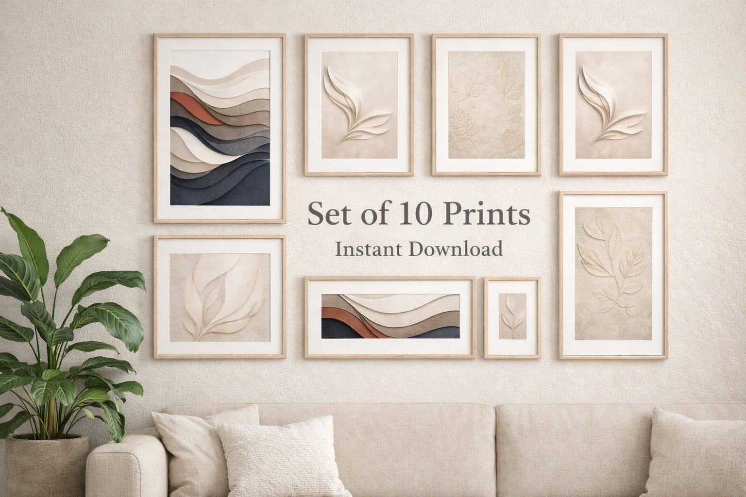 Printable Wall Art Bundle 10 Prints, Minimal Gallery Wall Decor Set - Etsy
