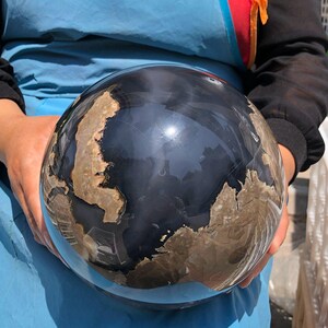 16.72LB Large Natural Volcano Agate Crystal Sphere, Huge Healing Mineral Ball, Display Gift