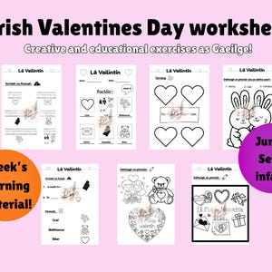 Irish Valentine's Day Worksheets | Gaeilge Language Learning (Digital PDF)
