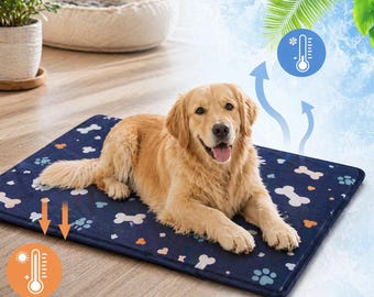 Pet Cooling Mat Personalized with Name  Dog Cooling Mat Bed – Custom Cooling Pad for Dogs & Cats Summer Pet Gift