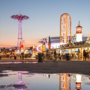 Reflections of Coney Island - Brooklyn Nights - New York City Photography