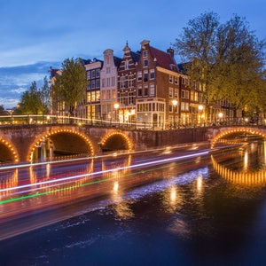 Night Photography on the Amsterdam Canals - Keizersgracht Canal - Blue Hour in Holland - Netherlands Photography