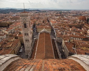 Florence Skyline from Top of Duomo - Italian Tuscany Cathedral - Italy Photography