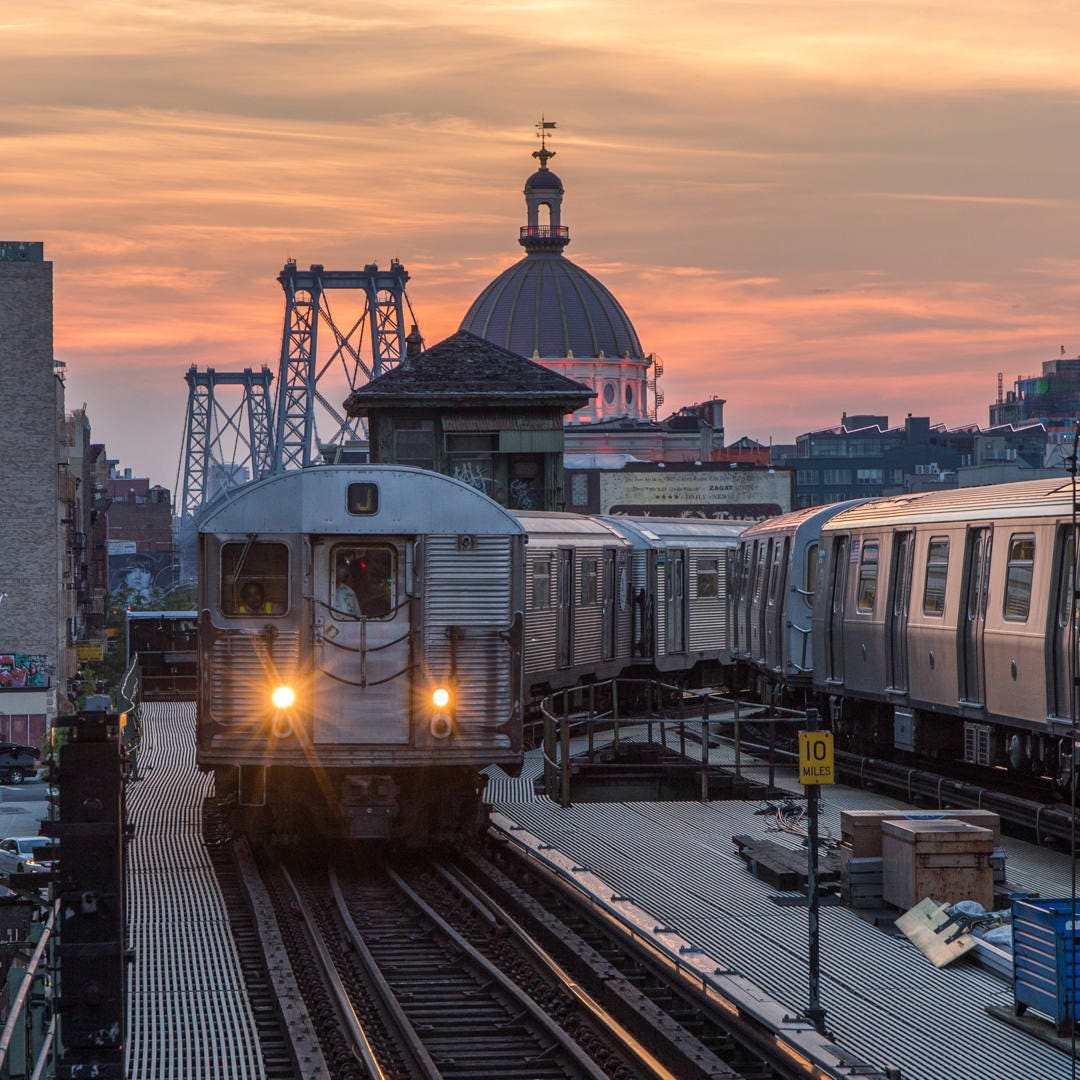 Mta 2022 Christmas Vintage Vintage Nyc Subway Car At Sunset New York Skyline And The | Etsy Uk