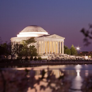 Jefferson Memorial at Sunset during the Cherry Blossom Festival II - Washington DC Photography