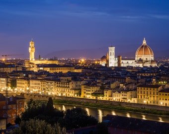 Florence Skyline featuring the  Duomo and Palazzo Vecchio - Italy Photography