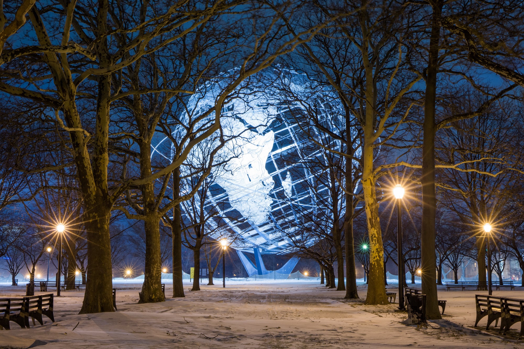 Flushing Meadow Corona Park in the Winter Unisphere New Etsy