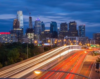 Philadelphia Skyline during Blue Hour - Philly Photography