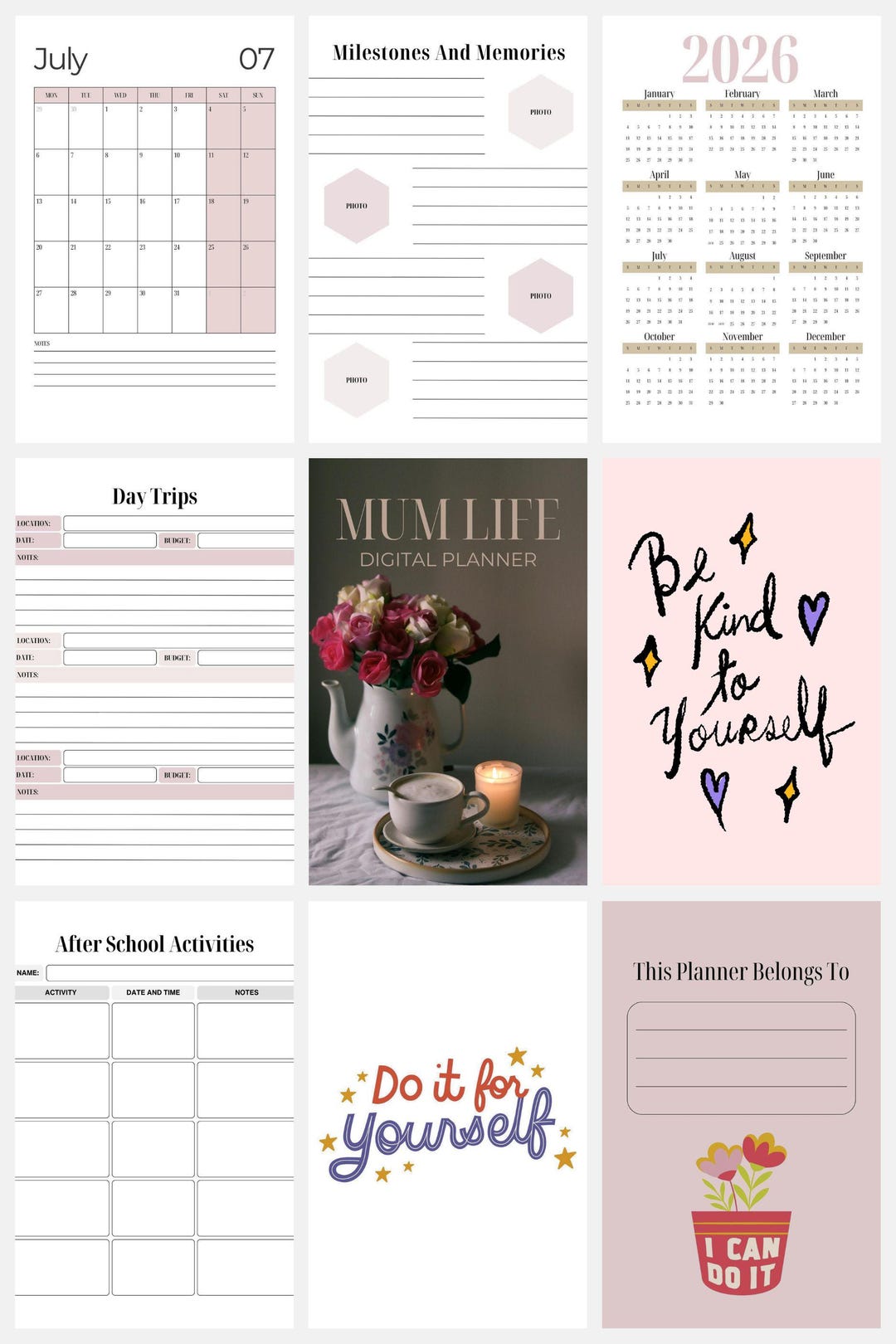 Positive Planner Example The Positive Mum Planner - 2026 - Instant Download - Printable - Etsy