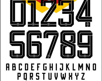 Deutschland Trikot Schriftart WM 2026: otf,ttf,svg,pdf,png free logo (Digitaler Download)